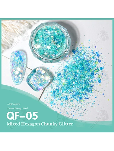 Mixed Hexagon Chunky Glitter